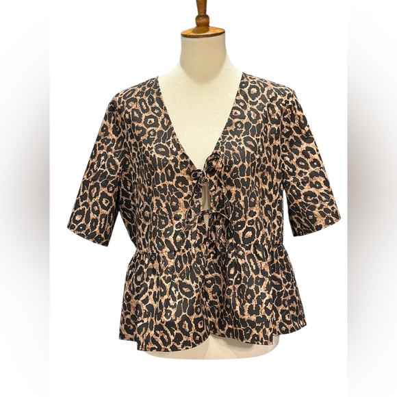 Vero Moda Tops - Vero Moda Black and Brown Animal Print Blouse #261